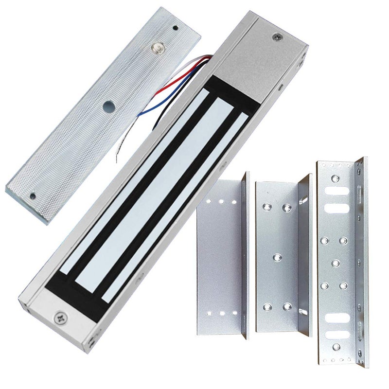 Supreform Outdoor Indoor Waterproof 12VDC 24VDC 600lbs Holding Force Magnetic Door Lock with Z and L Brackets for Access Control Door and Gate Opener, Fail Safe Electromagnetic Door Lock Gate Lock - Image 1